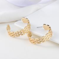 1 Pair Retro Geometric Alloy Hollow Out Women's Hoop Earrings sku image 1