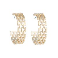 1 Pair Retro Geometric Alloy Hollow Out Women's Hoop Earrings main image 2