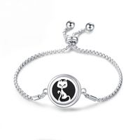 1 Piece Simple Style Round Lucky Tree Titanium Steel Alloy Chain Aromatherapy Unisex Bangle sku image 27