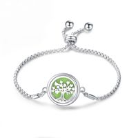 1 Pieza Estilo Simple Ronda Árbol De La Suerte Aleación De Acero De Titanio Cadena Aromaterapia Unisexo Brazalete sku image 35