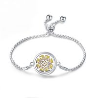 1 Piece Simple Style Round Lucky Tree Titanium Steel Alloy Chain Aromatherapy Unisex Bangle sku image 39