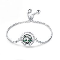 1 Piece Simple Style Round Lucky Tree Titanium Steel Alloy Chain Aromatherapy Unisex Bangle sku image 42