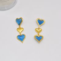 1 Pair Retro Heart Shape Alloy Women's Drop Earrings main image 4