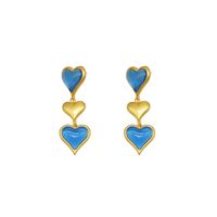 1 Pair Retro Heart Shape Alloy Women's Drop Earrings sku image 1