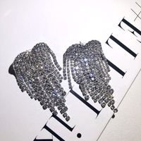 1 Pair Fashion Tassel Heart Shape Metal Inlay Rhinestones Women's Drop Earrings main image 3