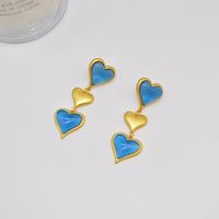 1 Pair Retro Heart Shape Alloy Women's Drop Earrings main image 1