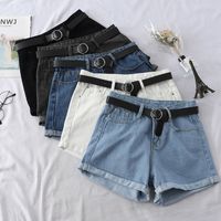 Women's Daily Retro Solid Color Shorts Washed Jeans main image 1