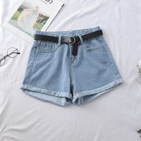 Women's Daily Retro Solid Color Shorts Washed Jeans main image 6