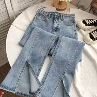 Women's Daily Retro Solid Color Full Length Washed Jeans main image 3