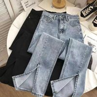 Women's Daily Retro Solid Color Full Length Washed Jeans main image 1