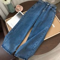Women'S Daily Retro Solid Color Full Length Washed Jeans main image 5
