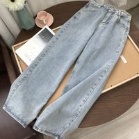Women'S Daily Retro Solid Color Full Length Washed Jeans main image 1