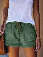 Femmes Du Quotidien Mode Couleur Unie Shorts Lavé Jeans main image 3