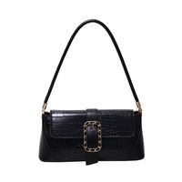 Women's Medium All Seasons Pu Leather Plaid Streetwear Square Zipper Buckle Baguette Bag sku image 1