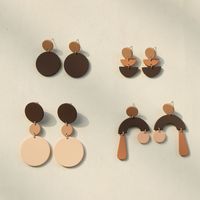 1 Pair Fashion Round Color Block Arylic Women's Drop Earrings main image 1