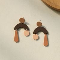 1 Pair Fashion Round Color Block Arylic Women's Drop Earrings main image 4