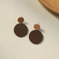 1 Pair Fashion Round Color Block Arylic Women's Drop Earrings main image 3
