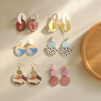 1 Pair Fashion Round Spot Watermelon Arylic Women's Drop Earrings main image 1