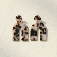 1 Pair Fashion U Shape Flower Leopard Soft Clay Women's Drop Earrings sku image 1
