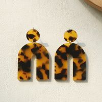 1 Pair Fashion U Shape Flower Leopard Soft Clay Women's Drop Earrings sku image 2