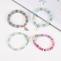 1 Set Ethnic Style Geometric Letter Heart Shape Beaded Arylic Alloy Women's Bracelets main image 4