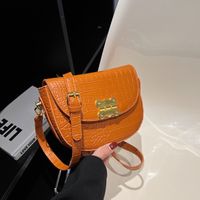 Women's Small Pu Leather Solid Color Streetwear Square Magnetic Buckle Crossbody Bag main image 5
