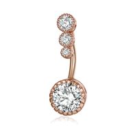 Simple Style Geometric Copper Inlaid Zircon Belly Ring sku image 3