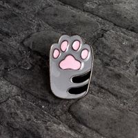 Cute Paw Print Alloy Stoving Varnish Unisex Brooches main image 4