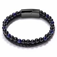 1 Pieza Estilo Étnico Giro Aleación Piedra Natural Roca Volcánica Hombres Pulsera sku image 8