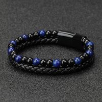 1 Pieza Estilo Étnico Giro Aleación Piedra Natural Roca Volcánica Hombres Pulsera sku image 9