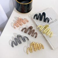 Simple Style Solid Color Alloy Polishing Hair Claws 1 Piece main image 1
