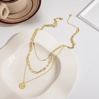 1 Piece Fashion Round Letter Bow Knot Metal Pearl Plating Inlay Rhinestones Women's Necklace main image 3