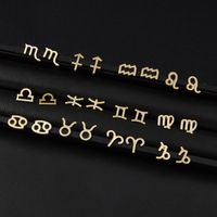 1 Pair Fashion Constellation Alloy Plating Hollow Out Women's Ear Studs main image 2