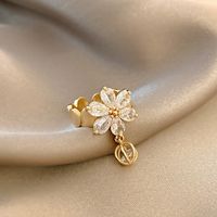 Simple Style Square Flower Bow Knot Copper Hollow Out Inlay Zircon Open Ring 1 Piece sku image 24