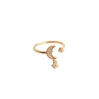 Simple Style Square Flower Bow Knot Copper Hollow Out Inlay Zircon Open Ring 1 Piece main image 3