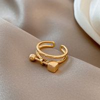 Simple Style Square Flower Bow Knot Copper Hollow Out Inlay Zircon Open Ring 1 Piece sku image 3
