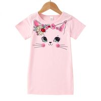 Fashion Cat Printing Polyester Girls Dresses main image 4