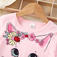 Fashion Cat Printing Polyester Girls Dresses main image 2