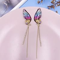 1 Pair Fashion Butterfly Metal Epoxy Inlay Rhinestones Women's Drop Earrings sku image 6