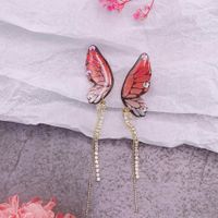 1 Pair Fashion Butterfly Metal Epoxy Inlay Rhinestones Women's Drop Earrings sku image 18