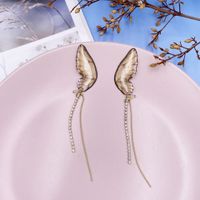 1 Pair Fashion Butterfly Metal Epoxy Inlay Rhinestones Women's Drop Earrings sku image 4