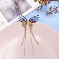 1 Pair Fashion Butterfly Metal Epoxy Inlay Rhinestones Women's Drop Earrings sku image 5