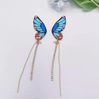 1 Pair Fashion Butterfly Metal Epoxy Inlay Rhinestones Women's Drop Earrings sku image 8