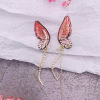 1 Pair Fashion Butterfly Metal Epoxy Inlay Rhinestones Women's Drop Earrings sku image 17