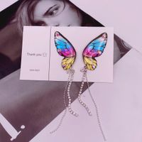 1 Pair Fashion Butterfly Metal Epoxy Inlay Rhinestones Women's Drop Earrings sku image 16