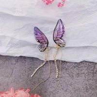1 Pair Fashion Butterfly Metal Epoxy Inlay Rhinestones Women's Drop Earrings sku image 21