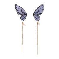 1 Pair Fashion Butterfly Metal Epoxy Inlay Rhinestones Women's Drop Earrings main image 2