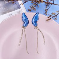 1 Pair Fashion Butterfly Metal Epoxy Inlay Rhinestones Women's Drop Earrings sku image 2