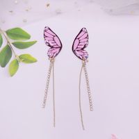 1 Pair Fashion Butterfly Metal Epoxy Inlay Rhinestones Women's Drop Earrings sku image 10