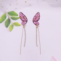 1 Pair Fashion Butterfly Metal Epoxy Inlay Rhinestones Women's Drop Earrings sku image 11